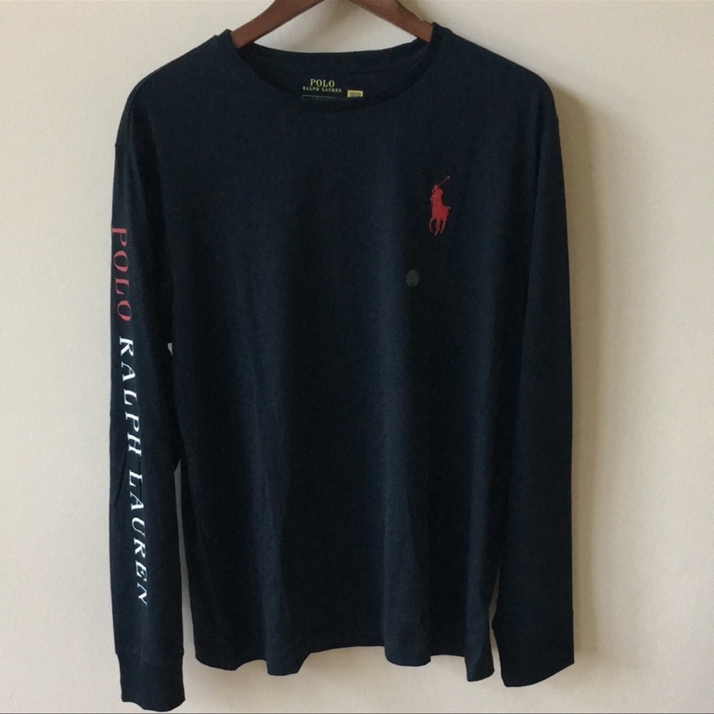 NWT Polo L/S large logo cotton tee